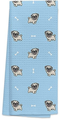 TNUW Mops-Geschenke für Mops-Liebhaber, Mops-Geschenke, Mops-Geschenke, Mops-Geschirrtücher für Küche, Mops-Handtücher für Badezimmer, 40,6 x 61 cm