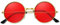 BOUBONI Hippie Sonnenbrille 70er Jahre Runde Hippie Brille Party Deko Sonnenbrille für Damen mit farbigem Brillenputztuch (Rot)