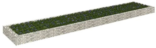 Camerina Gabionen-Hochbeet Verzinkter Stahl 500x100x20 cm Hochbeet Garten GabionenköRbe Hochbeete FüR Garten Gabionen Zaun