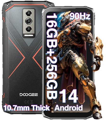 DOOGEE Blade 10 Pro Rugged Smartphone 2025 Android 14, Telefono Indistruttibile, 16GB+256GB/2TB Cellulare Antiurto, 6.5 HD+, 5150mAh, 50MP+8MP, IP68/IP69K/Dual SIM 4G/3 Slot per schede/Face ID/NFC