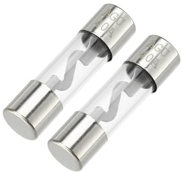 Partuto 2 Stück 10x38mm 0,39x1,50 Zoll 40A Universal AGU Glassicherung - Kfz-Sicherungsröhre zum Schutz der Stromversorgung - Metall Silberton