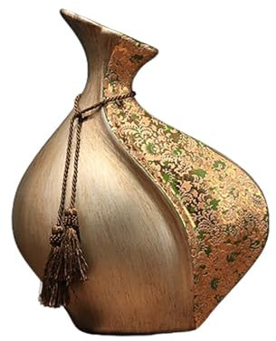 Vase en céramique de Style Chinois - Bouteille de Fleurs d'automne - Fleurs séchées au Sol pour Grand Petit Vase - Vases de Salon - Décoration de Table (Lot de 2) (AA)