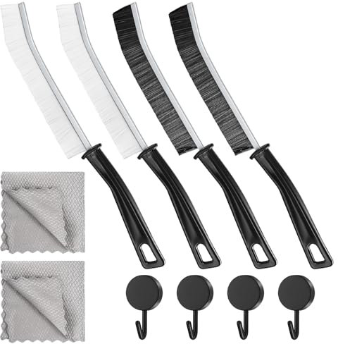 4 Pcs Hard Bristle Crevice Cleaning Brush, Thin Cleaning Brush, Long Stiff Cleaning Brush, Gap Cleaning Brush, Window Groove Scrubbing Brush for Bathroom Kitchen Small Spaces Window Crevice Track