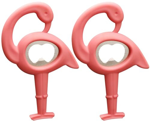 Ciieeo Lot De 2 Ouvre-bière En Métal Ouvre-bouteille À Main Motif Flamant Rose Pour Fête De Mariage Ou Danniversaire