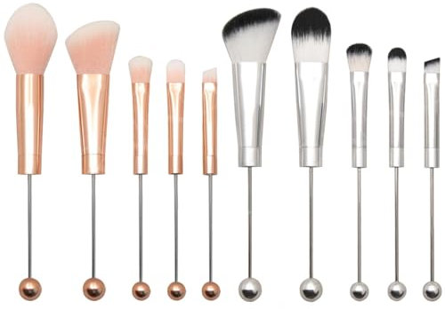 Lot de 5 pinceaux de maquillage élégants à paillettes | Poils synthétiques de qualité supérieure avec manche en | Pinceau estompeur professionnel à paillettes en | Pinceau pour visage