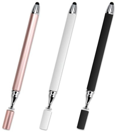 Sangcca Penna per Tablet, Stylus Tablet, pour iPad/iPhone/Samsung/Android/IOS, Penna Touch Tablette ad Alta Sensibilità e Precisione per Touch Screen Telefono(Nero+Oro Rosa+Bianco)