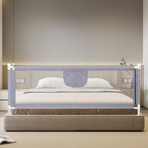 Willonin Bettgitter für Babys, Sicherheitsgitter für Kinder, Bett, höhenverstellbar, Bettschiene mit Schutz für Kleinkinder, Babys und Kinder (200 cm)