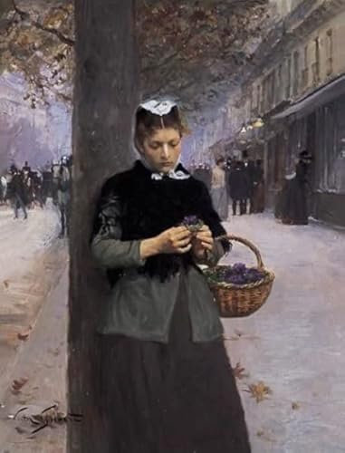 MSTECO Reproduktion Leinwanddruck Und Poster Wandkunst Bild Veilchen gabriel gilbert für Wohnkultur 60x90cm