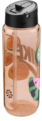 NIKE TR Renew Recharge Straw Bottle 24oz 709 ml Water Bottle Sports Bottle Training Fitness, Washed Coral/Black/Midnight Navy/Midnight Navy