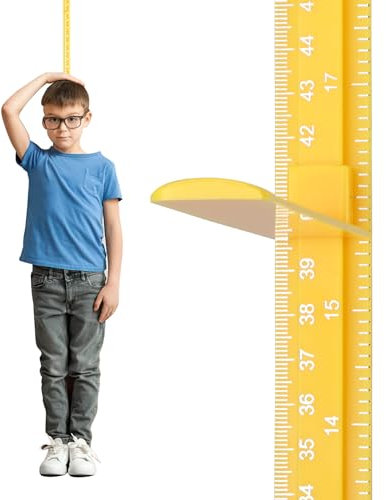 Egoldto Höhenmessung für Wand, Kinder und Erwachsene, 3D-abnehmbarer Wachstumshöhenstab, wandmontiertes Spleißhöhenlineal für Kinder, Baby, Kinderzimmer, 200,7 cm (gelb)