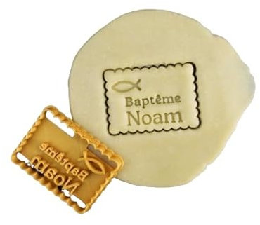 3DKOUPE - Tagliapasta Piccolo Burro - Motivo Pesce Battesimo - Personalizzabile con testo - Typo e colore a scelta - Progettato e prodotto in Francia