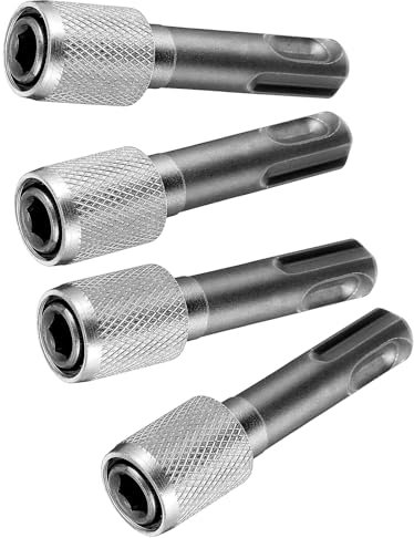 Yuanchu 4 Stück Sds Plus Adapter Schaft, 6,35mm SDS Adapter Bohrerhalter Sechskantschaft Bithalter Bits Holder Bohrfutter Adapter für Erdbohrer Industrielle Anwendungen Bohrmaschine