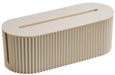 Desktop Cord Organizer Large Capacity Cord Safety Storage with Lid Surge Protectors for Hiding Messy Extension Lead(Sand color)