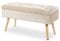 Hawthyhome Gepolstert Sitzbank mit Stauraum, Polsterbank mit samten Aufbewahrungsbox, Fußhocker mit Holzbeine für Flur Wohnzimmer Schlafzimmer 80 × 35 × 43 cm Cream