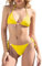 jabeick Bikini Damen Set Sexy 2tlg Triangel mit Ring Badebekleidun Verstellbare Zweiteiliger Badeanzug String Bikinis Bademode Unterteil Seitlicher Schnürung Gelb L