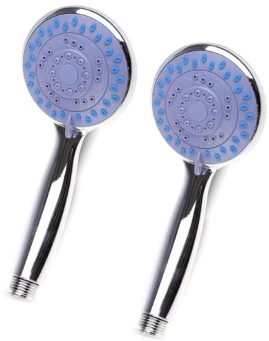 PARENCE.- Lot de 2 Pommeaux de Douche 3 Jets - Pommes de Douche Universelles Couleur Chrome - Douchette Classique Simple d'Utilisation 3 Modes - 2 Pièces)