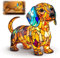 LOMUG Dackel Deko Nachtlicht, Hundeserie LED Lampe, Hundelampen aus Harz, Haustier Dekolampe Nachtlampe für Hundefans, Wohndeko Night Light Energieklasse A