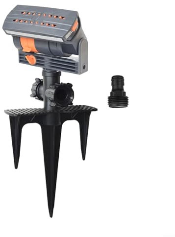 Turbo Oscillator Sprinkler, Compact Rectangular Oscillating Sprinkler, Adjustable Oscillating Sprinkler, Adjustable Lawn Sprinkler For Precise Watering With 16 Holes For Even Distribution(B)