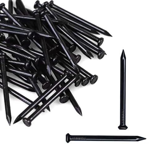 Partyzeit 80 Stück 25mm Schwarz Stahlnägel Beton für Bilder Nägel Wand für Betonwände 5 Größen Betonnägel Bilderrahmen Nagel Holzarbeiten Ziegelstein Nägel Bilder Aufhängen Holznägel Wandnägel