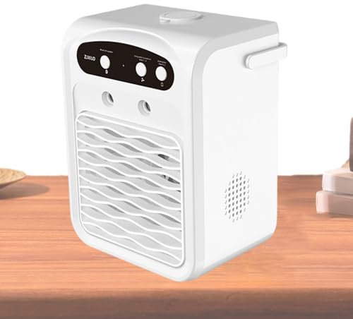 Climatiseur Portable,Climatiseur De Lit À 3 Vitesses Avec Éclairage - Rafraîchisseur Évaporatif Enceinte Réservoir d'Eau 1L Humidificateur Maison Cuisine Voiture