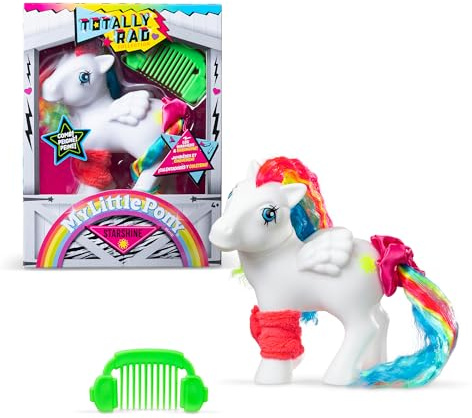 Basic Fun My Little Pony Totally Rad Starshine – Retro-Inspired Pony with Bold Styling – Collectible 80s Toy for Kids & Fans Ages 3+