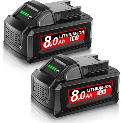 2Packs 8.0Ah M18 Battery for Milwaukee, Powtree Replacement for Milwaukee 18V Battery 48-11-1810 48-11-1820 48-11-1850 48-11-1828 48-11-1860 Cordless Power Tool with Indicator