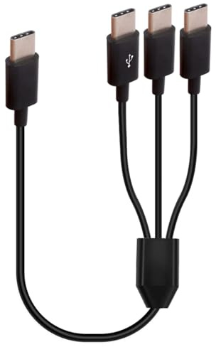 HUHANGGod 3 in 1 USB C Splitter Cable (50cm) | Type C Male to 3 Male Data Charge Wire Cord for Most USB C Phones Tablet Laptop