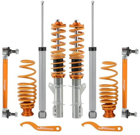 maXpeedingrods Suspensión roscada ajustable en altura para VW Golf Mk4 IV | FWD 1998-2007 para Audi TT 8N3 FWD 1998-2006 para A3 (8L1) FWD 96-06 Amortiguadores roscados