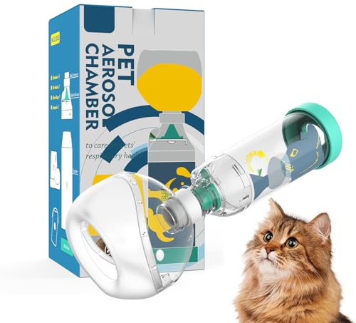 FURGUARD Katzen-Inhalator-Spacer, entwickelt für Katzen und kleine Hunde, Aerosolkammer mit Silikonmaske für Haustiere, für Zuhause und unterwegs, Grün S
