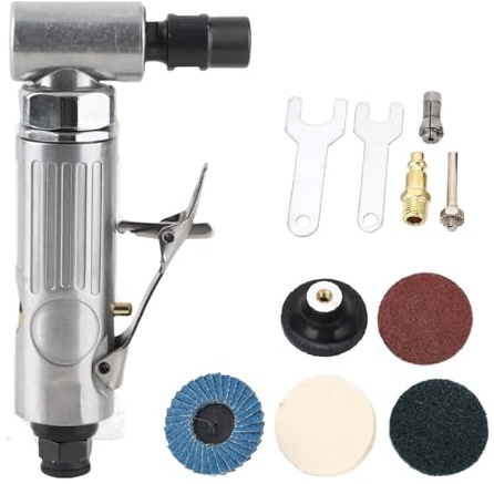 Winkel-Luft-Stabschleifer, 0,3 PS Motor, pneumatischer Winkel-Stab-Pneumatik-Schleifsatz, einstellbare Geschwindigkeit, 1/4 1/8 Spannfutter zum Schneiden, Polieren, Entgraten