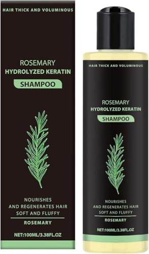 Rosmarin-Haarwuchs-Shampoo für Frauen und Männer, Natürliches verdickendes und stärkendes Shampoo mit hydrolysiertem Keratin gegen dünner werdendes Haar und Haarausfall (1)