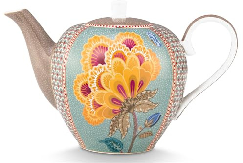Pip Studio Blooming Tales Fantasy Khaki-Blue Teekanne Large 1,6l