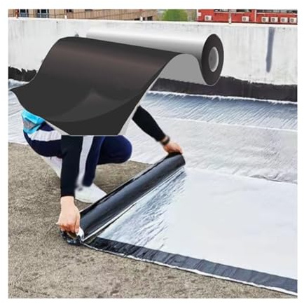 Dachfolie Aluminium，bietet eine sofortige wasserdichte Abdichtung, selbstklebende Dachpappe for Schuppen, for Dächer, Fußböden, Dachböden, Asphaltdachschindeln(THK2mm/W1*L7m)