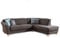 CAVADORE Ecksofa Gootlaand mit Ottomane rechts / Große Couch im Landhausstil / Mit Federkern / 257 x 84 x 212 / Dunkelgrau