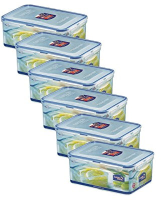 Lock&Lock Frischhaltedosen | Vorratsdosen | Gefrierdosen | 2,3 Liter | spülmaschinengeeignet HPL825 - 6er Set