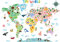 DECOWALL SG2-1615S Animal World Map (Large) Kids Wall Stickers Decals Peel and Stick Removable for Nursery Bedroom Living Room Art murals Decorations