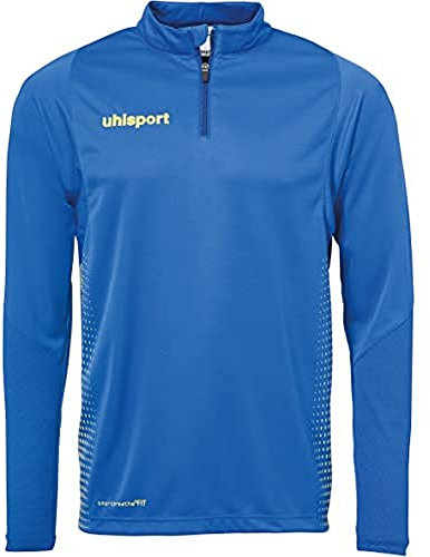 Uhlsport Herren Score 1/4 Zip Top Sweatshirt, azurblau/limonengelb, S