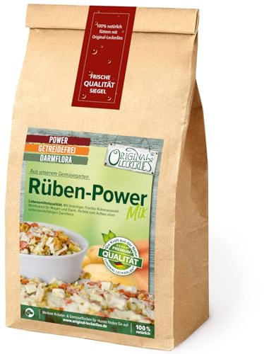 ORIGINAL LECKERLIES Rüben-Powermix, 1kg getreidefreie Gemüseflocken, Hundeflocken, Barf Zusatz Hund Hundefutter – Naturprodukt für Hunde