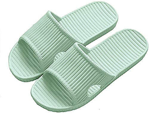 APIKA Frauen und Männer Anti-Rutsch-Hausschuhe Innengebrauch Im Freien Bad Sandale Soft Foam Sole Pool Schuhe Haus Heim Rutsche(Grün,40/41 EU)