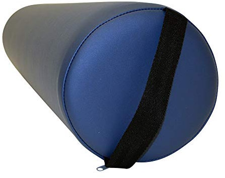 Promafit Massage Lagerungsrolle mit Griff für die Massageliege - Vollrolle Knierolle mit PU-Bezug wasserabweisend (Taubenblau)