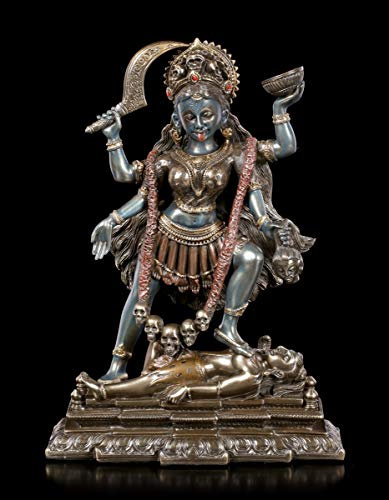 Kali Figur Tanzt auf Shiva - bronziert Veronese | Hinduistische Göttin des Todes, Deko-Figur, Deko-Artikel, Statue, Skulptur, Bronze-Optik, H 19,5 cm