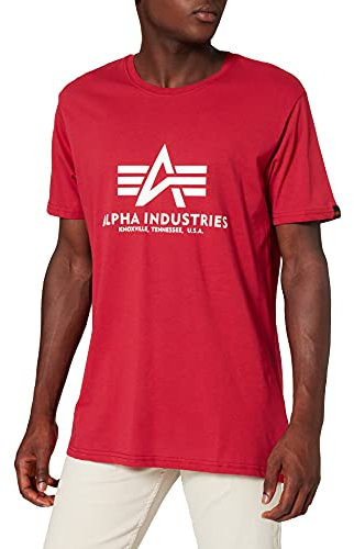 Alpha Industries Herren Basic T-Shirt, Dunkel Rot, S