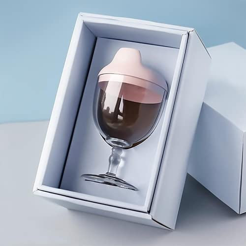 Plastic Goblet Cup, Baby Sippy Cup Wine Glass, Beverage Mug Milk Bottle with Lid for Kids Birthday Party or Celebration (over 8 months)…