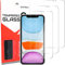 QUITECO Protector Pantalla para iPhone 11 / iPhone XR [3 Piezas] Vidrio Cristal Templado