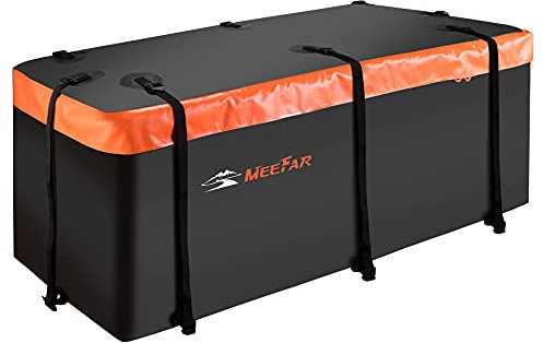MeeFar Gepäckträgertasche für Anhängerkupplung, weiches Gehäuse, 100 % wasserdicht, 149,9 cm, 61 cm, 61 cm, 8 verstärkte Gurte für LKW, Pickup, alle Fahrzeuge mit Stahl-Gepäckkorb