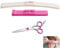 Hair Cutting Scissors Kit, Hair Cutting Tool with Scissors，Hair Cutting Guide,Hair Trimmer Fringe Cut Tool Clipper Comb Guide For Hair Bang Level Ruler Hair Accessories for Women Adults Kids Pink