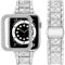 wutwuk Compatible with Apple Watch Straps 40mm Women & Girls Metal Sparkling iWatch Straps with Bling Case Replacement Rhinestone Glitter Wristband for Apple Watch Series SE 2 SE 6 5 4 -Silver 40mm