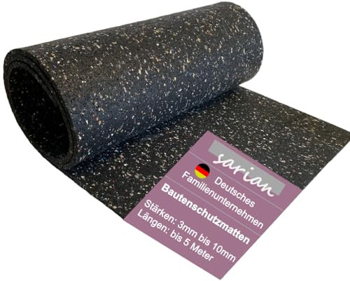 sarian Bautenschutzmatte STÄRKE: 3mm GRÖßE: 4000mm x 1000mm (4m x 1m) Gummimatte Ladungssicherung Schutzmatte