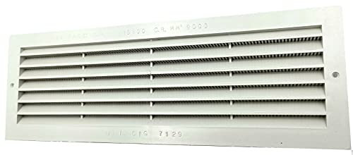Kombi Rejilla de ventilación de plástico 125 x 364 mm para ventilación, ventilación, rectangular, protección contra insectos, color blanco, sistema de aire para casa, 125 x 364 cm