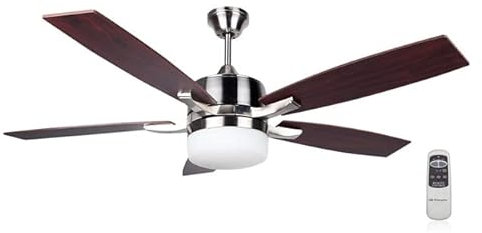 Suinga Deckenventilator mit Fernbedienung, 5 Flügel, Ø 132 cm, Leistung 60 W, leise, 3 Geschwindigkeiten.